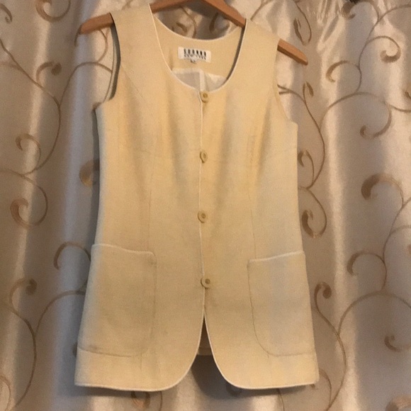RARE Vintage Suanna button cream vest USA made - Picture 8 of 8